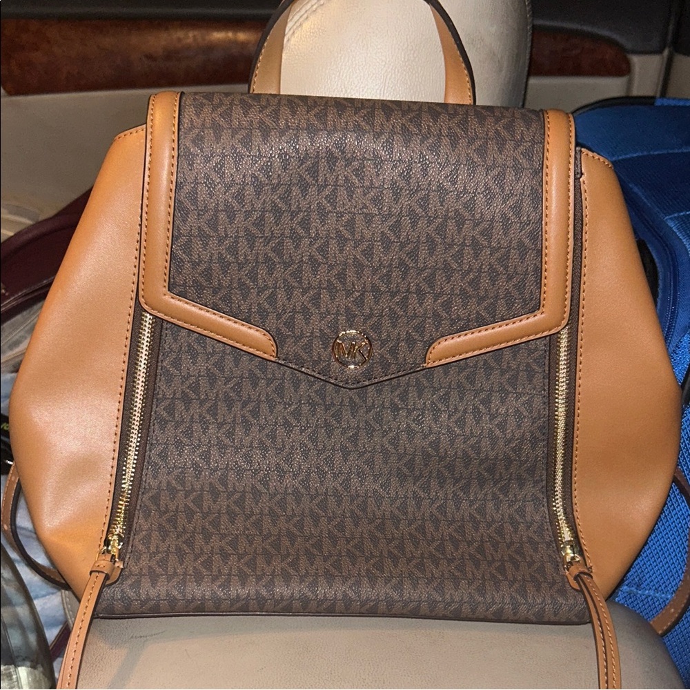 Michael Kors Acorn and Brown Backpack